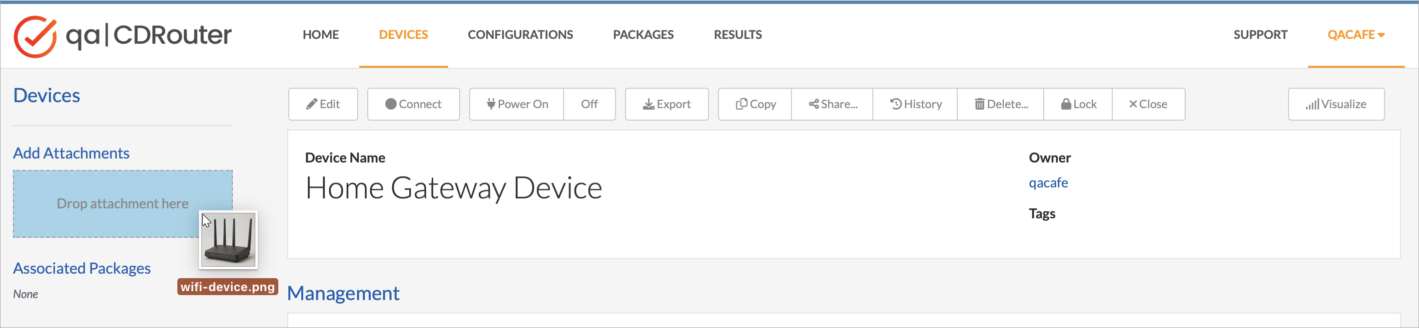 Device Attachments List