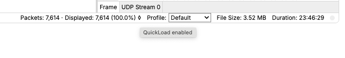 Quick Load is indicated by a lozenge in the status bar